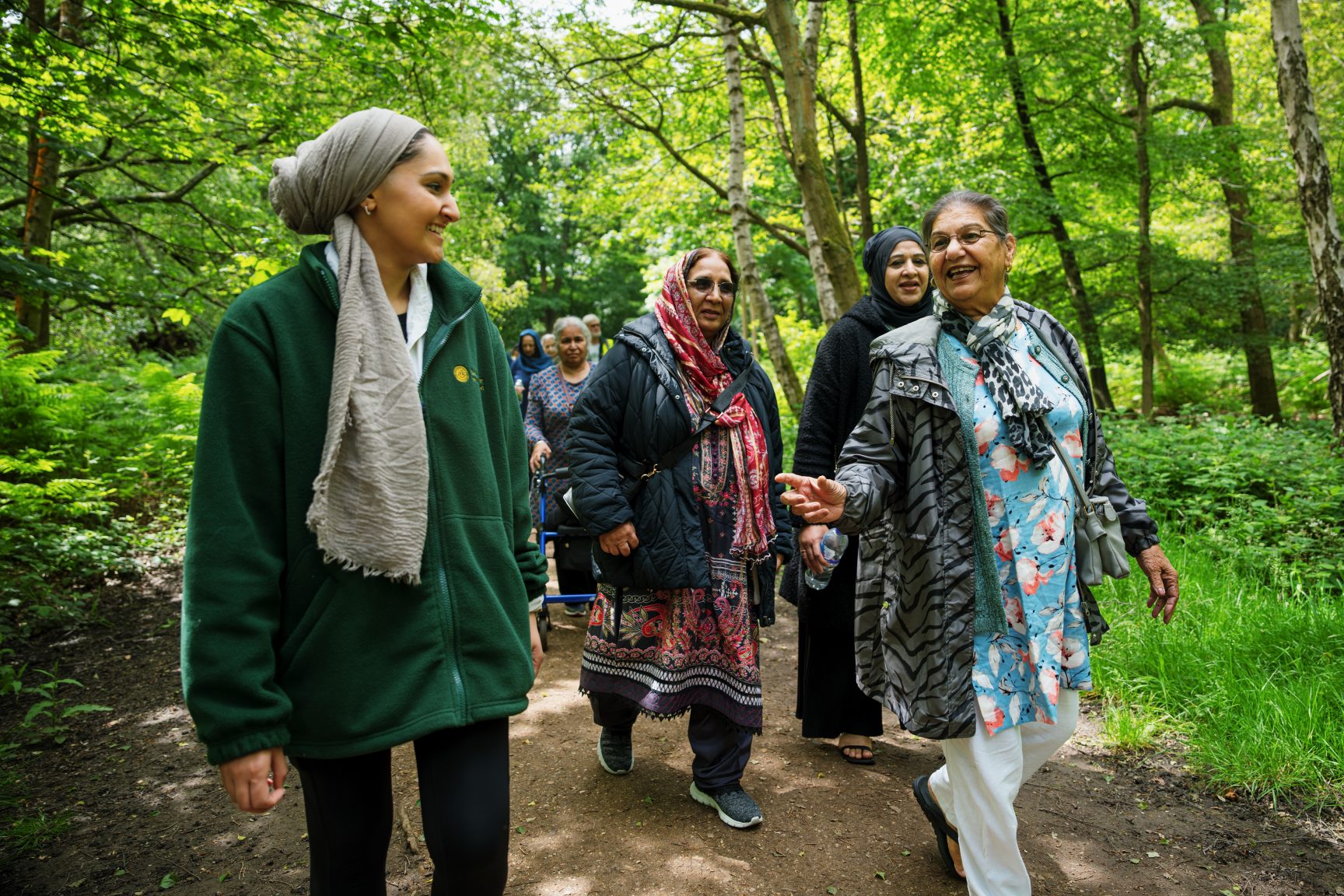 A walk in a green space